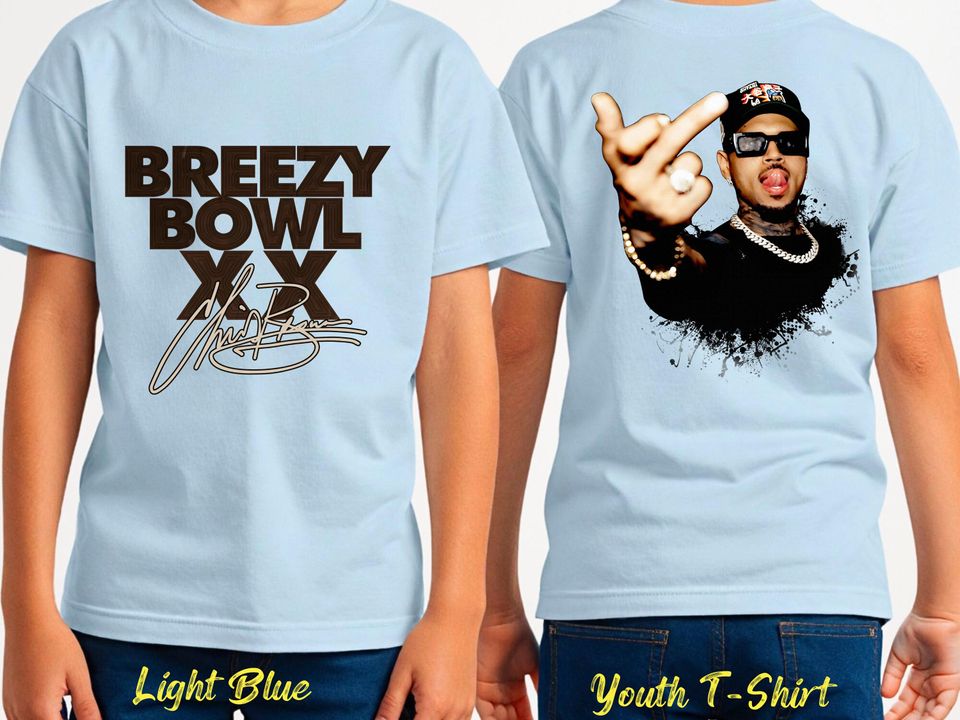 Chris Brown Breezy Bowl XX Double Sided T-Shirt, Chris Brown Album Merch, Chris Brown Fan Gift