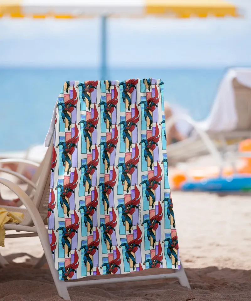 Superman Three Color Sky Officially Licensed Beach Towel 30"x60"