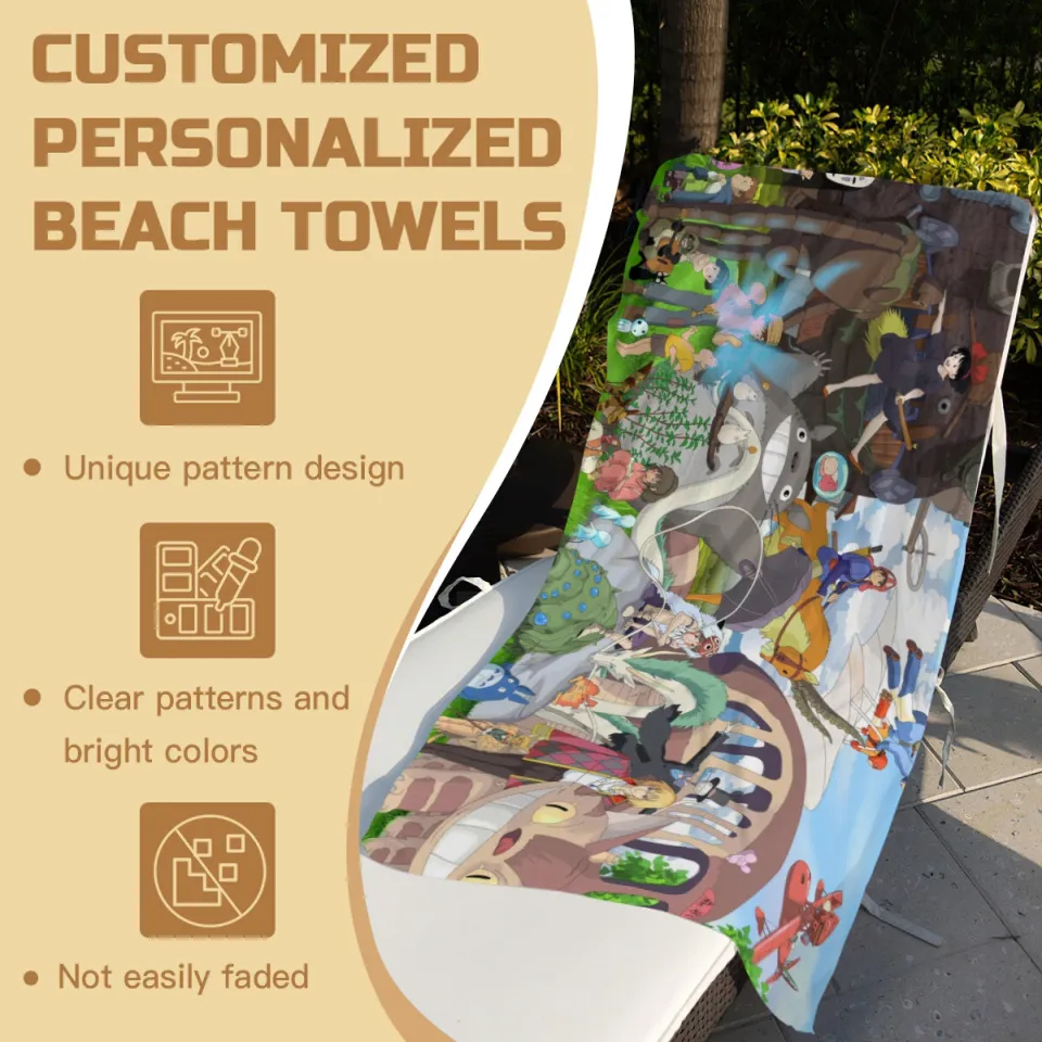 Totoro Beach Towel Quick Drying Microfiber Lightweight 30"x60" Birthday Gift