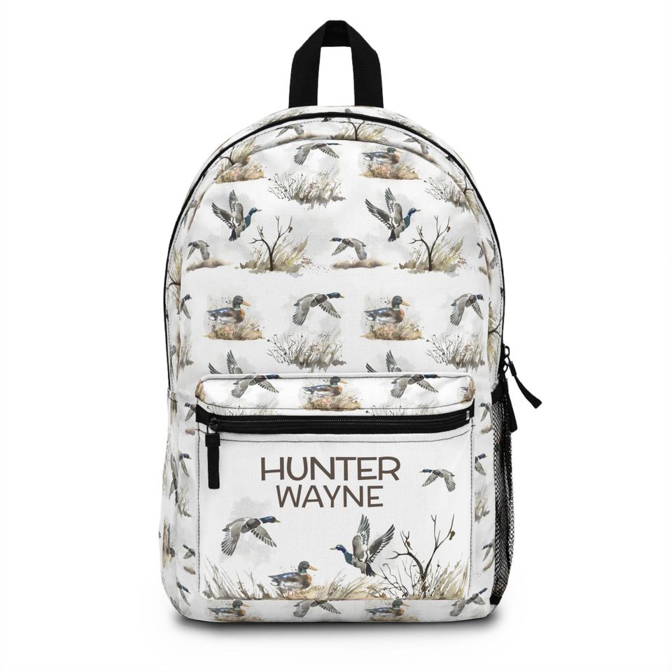 Personalized Mallard Duck Hunting backpack, Boys school bag, Backpack with name, Back to school gift, Hunter backpack, Boy book bag