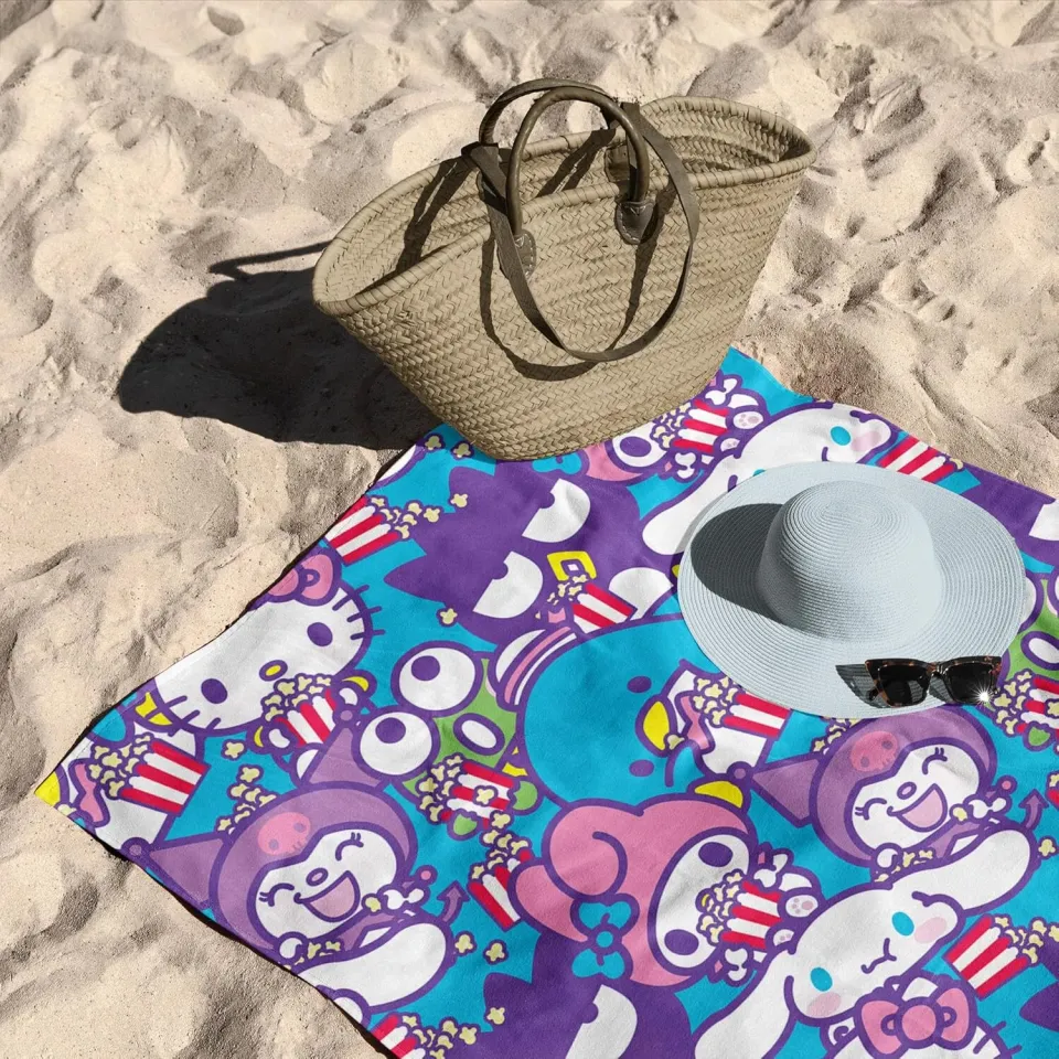 Towel - Hello Kitty and Friends - Popcorn Party Microfiber Beach/Bath 30x60