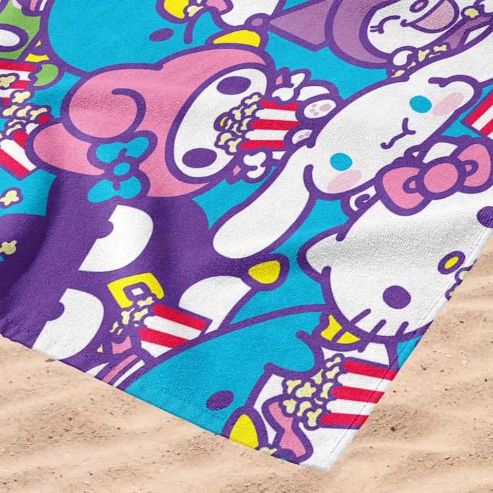 Towel - Hello Kitty and Friends - Popcorn Party Microfiber Beach/Bath 30x60