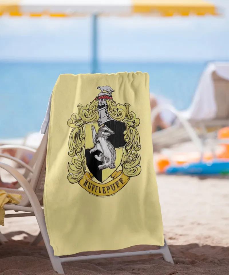 Harry Potter Hufflepuff Rough Crest Officially Licensed Beach Towel 30"x60"