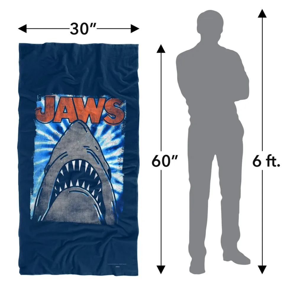 Jaws, 30"x60" Ocean Tie Dye Beach Towel