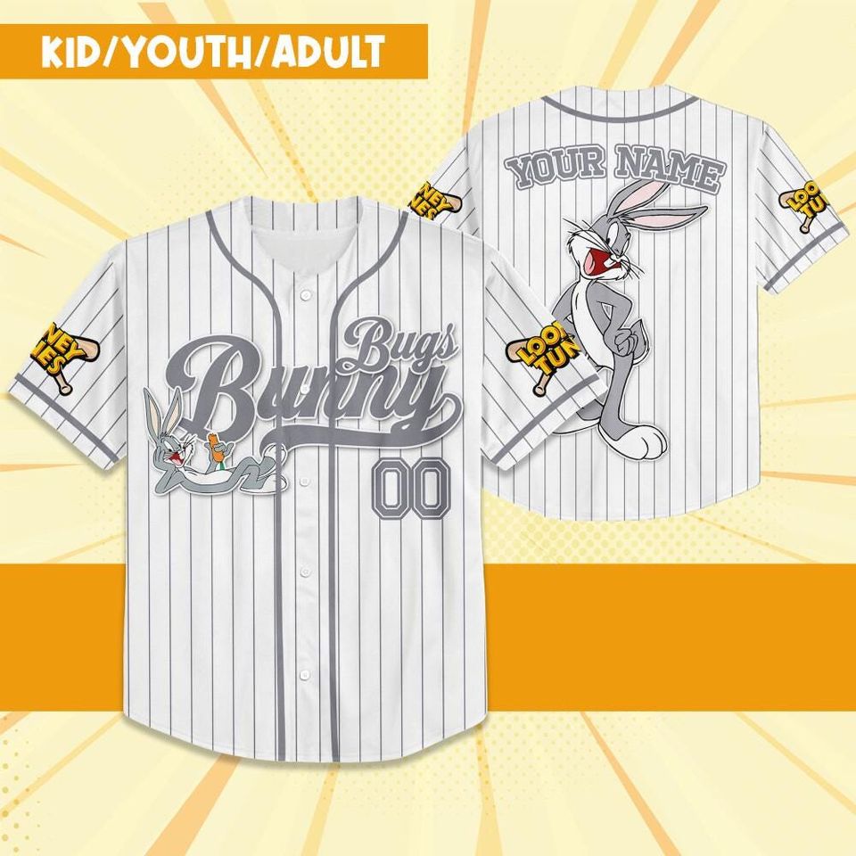 Custom Looney Tune Bugs Bunny Simple Baseball, Cartoon Team Outfit