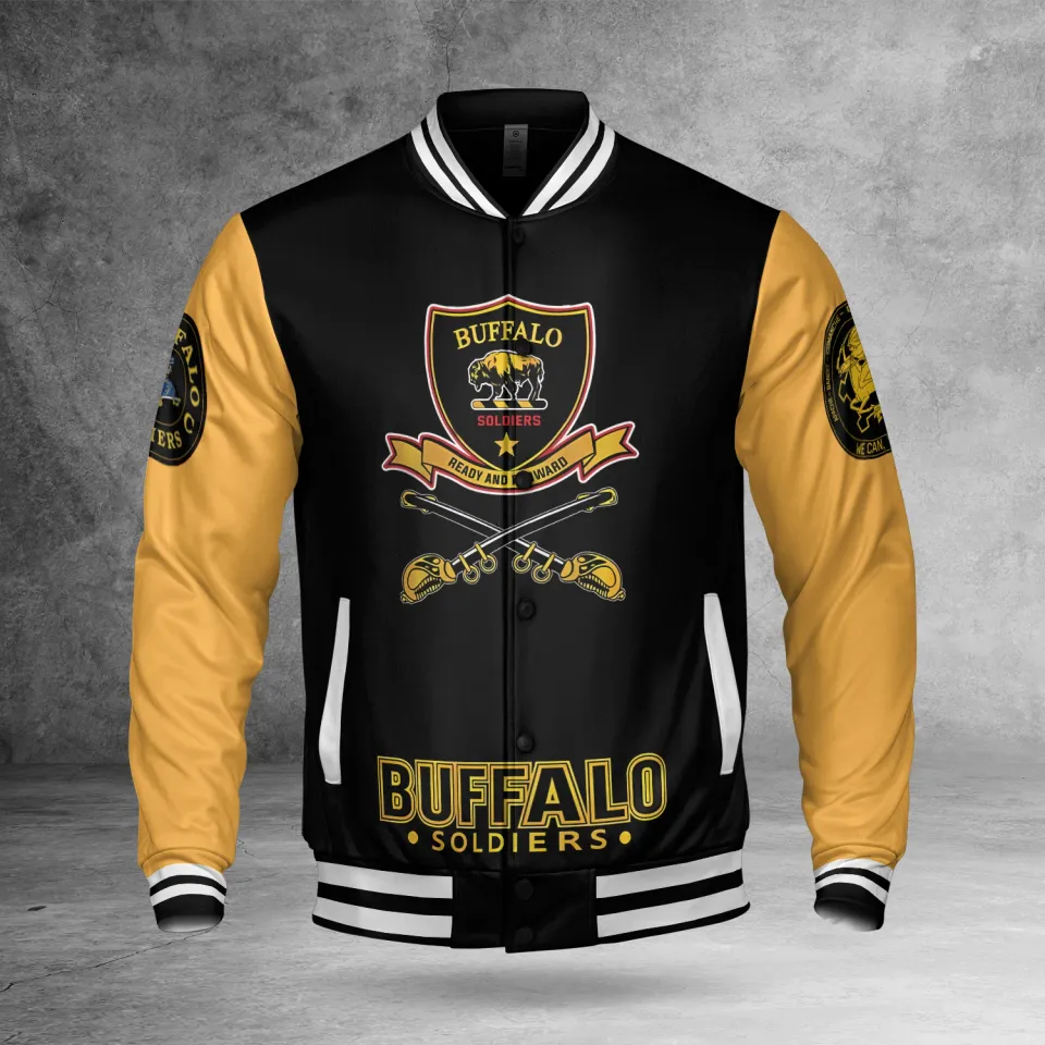 Buffalo Soldiers African Throwback 1866 Army 3D Baseball Jacket