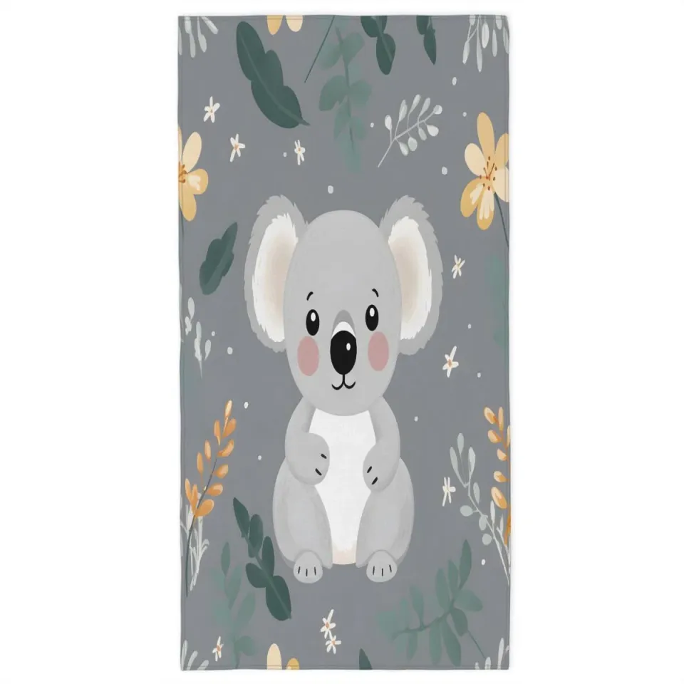 Microfiber Beach Towel Cute Koala Sand Free Lightweight Quick Dry 31"x61"