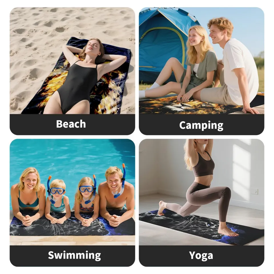 2 Pack Oversized Beach Towels - 70"x32"Sand Free Lightweight Quick Dry Towel ...