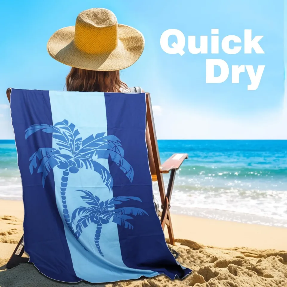 SKYREH Large Beach Towel, 71" x 39" Oversized Lightweight Compact Quick Dry S...