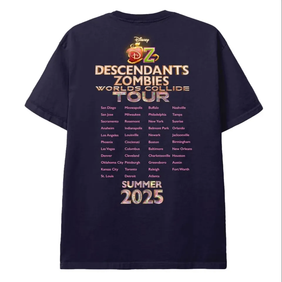 Descendants Zombies Worlds Collide Tour 2025 T-Shirt