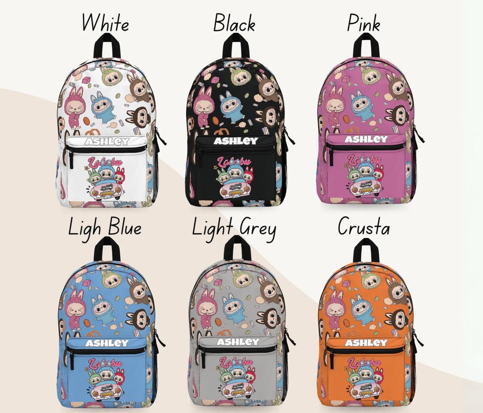 Labubu Canvas School Backpack - Cute Bag for Kids
