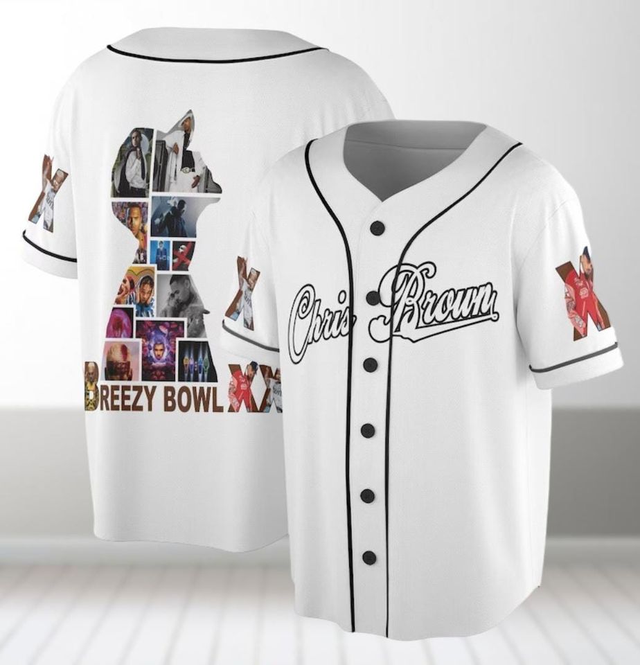 Chris Brown Breezy Bowl XX Tour Baseball Jersey, Breezy Bowl Jersey, Chris Brown Baseball Shirt, Chris Brown Tour, Chris Brown Merch