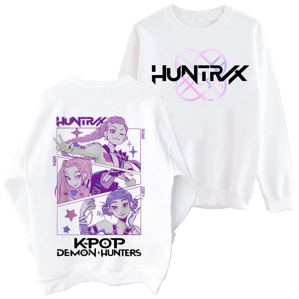 Anime K-Pop Demon Hunters Oversized Round Neck Sweatshirt