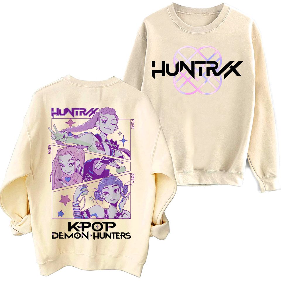 Anime K-Pop Demon Hunters Oversized Round Neck Sweatshirt