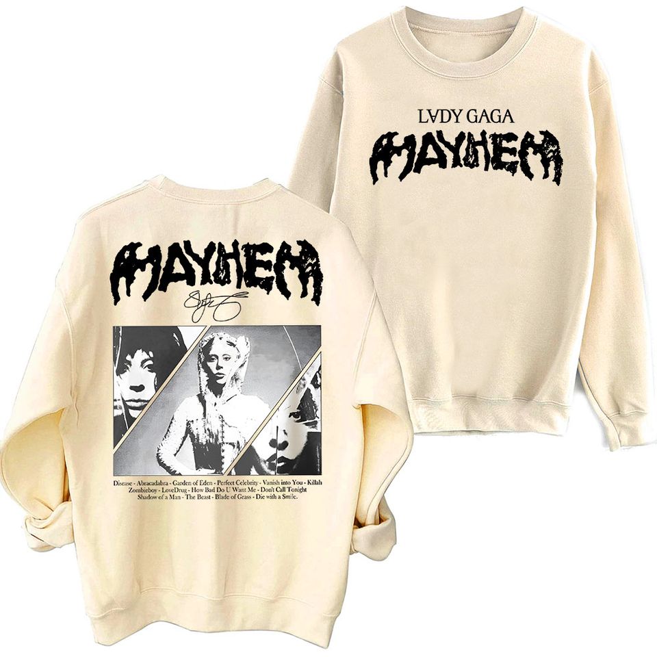 Ld Ga MAYHEM 2025 Oversized Harajuku Round Neck Long Sleeve Sweatshirt