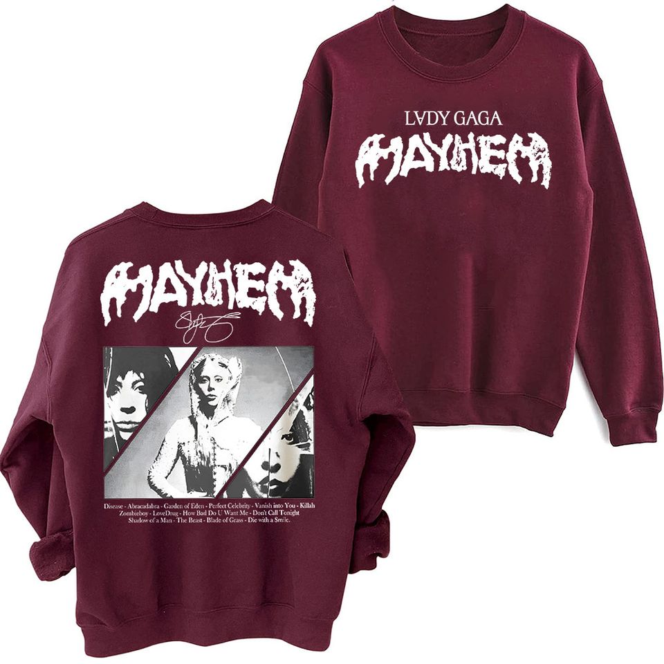 Ld Ga MAYHEM 2025 Oversized Harajuku Round Neck Long Sleeve Sweatshirt