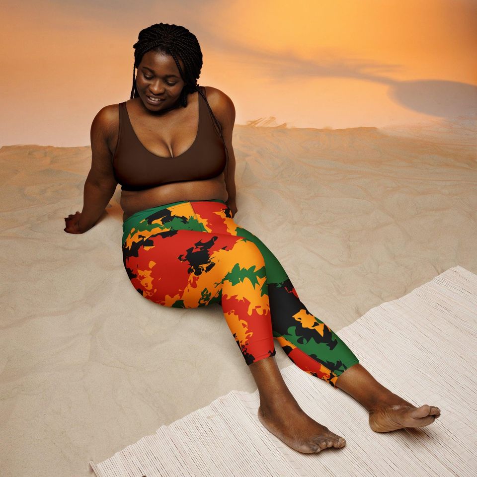 Rastaman Camo Yoga Capri Leggings