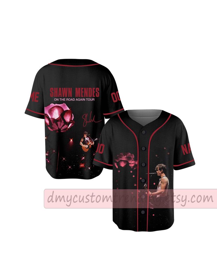 Shawn Mendes Baseball Jersey, Personalized Shawn Mendes Tour Jersey, On the Road Again Jersey, Shawn Mendes Jersey