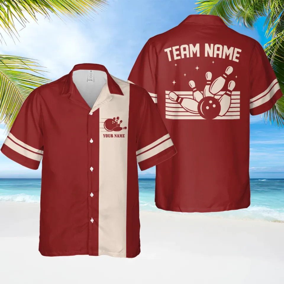 Personalized Bowling Hawaiian Shirt, Bowling Team Matching Hawaii Shirt