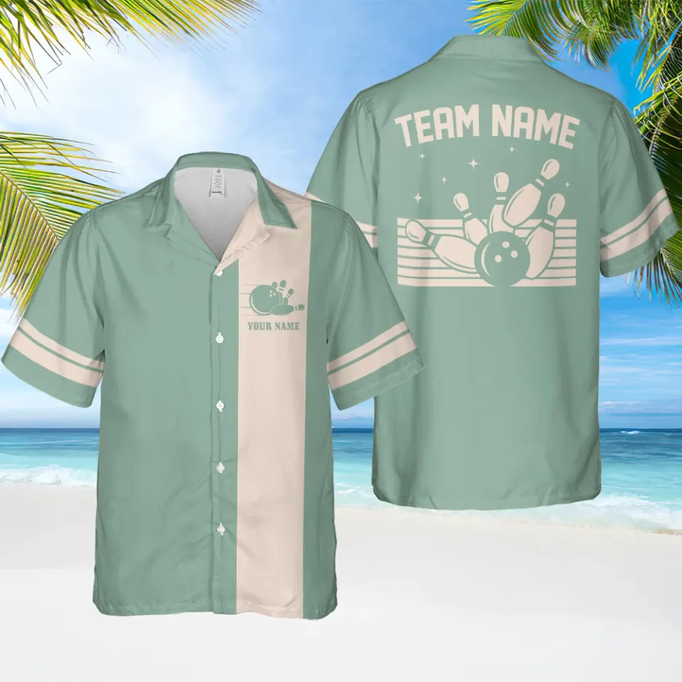 Personalized Bowling Hawaiian Shirt, Bowling Team Matching Hawaii Shirt