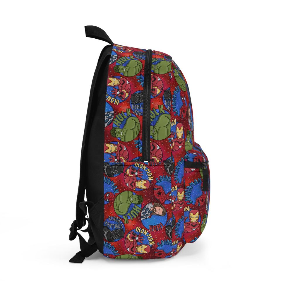 Iron Man Superhero Avenger Squad Comic Backpack - Bold Hero Print School Bag for Kids