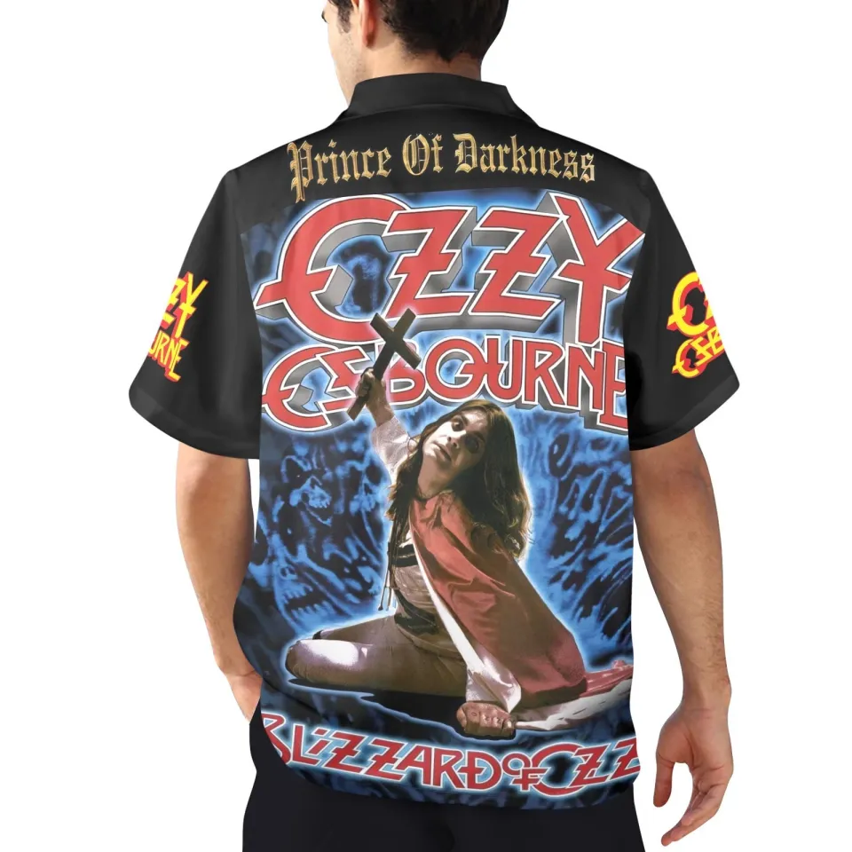 Ozzy Osbourne Button Down Hawaiian Shirt