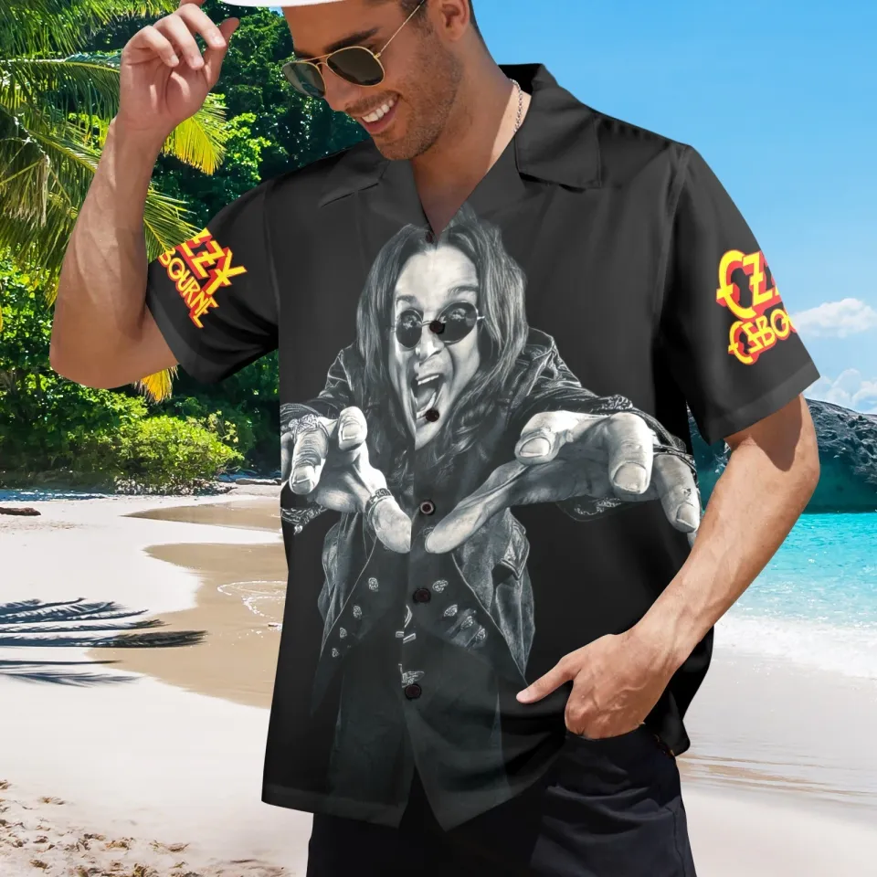 Ozzy Osbourne Button-Down Hawaiian Shirt