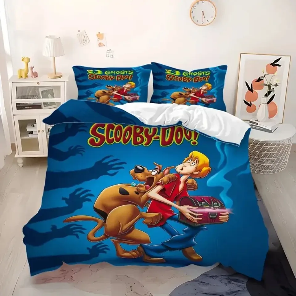 Panic Scooby Doo Vs Shaggy Ghost Chasing Spooky Halloween Bedding Set