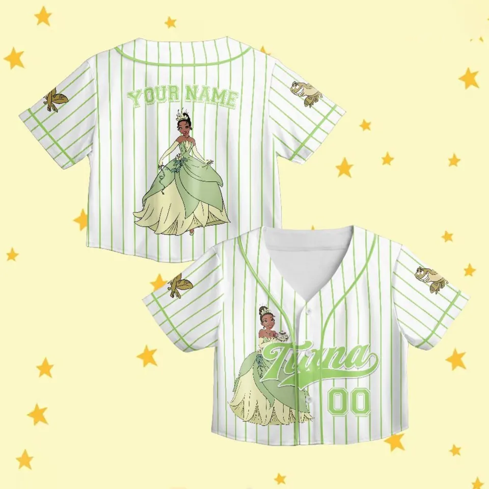Personalized Beautiful Tiana The Princess And The Frog Crop Top Baseball Jersey