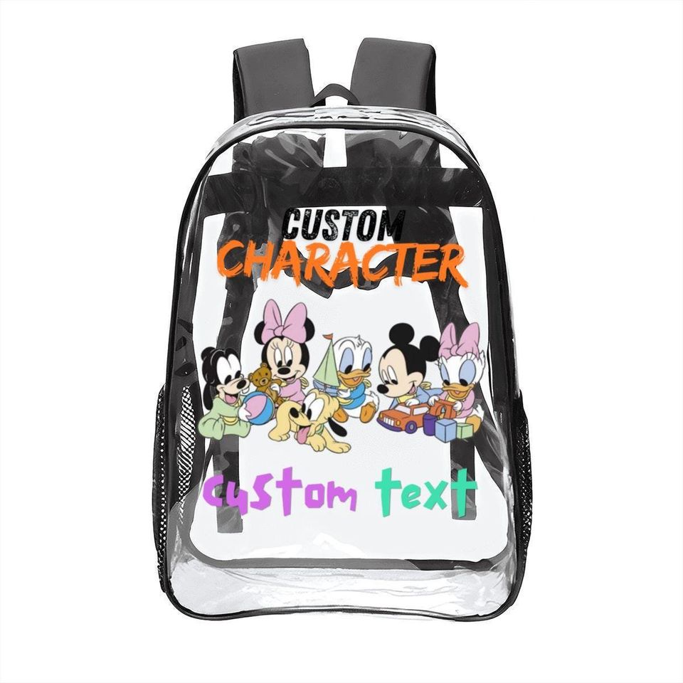 Custom Clear Transparent Backpack | Personalized Backpack Plain | Customized See Through Bag
