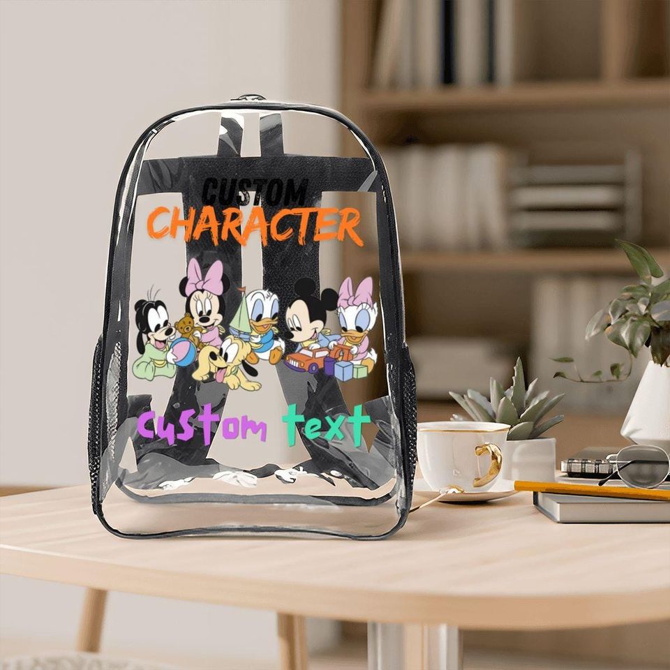 Custom Clear Transparent Backpack | Personalized Backpack Plain | Customized See Through Bag