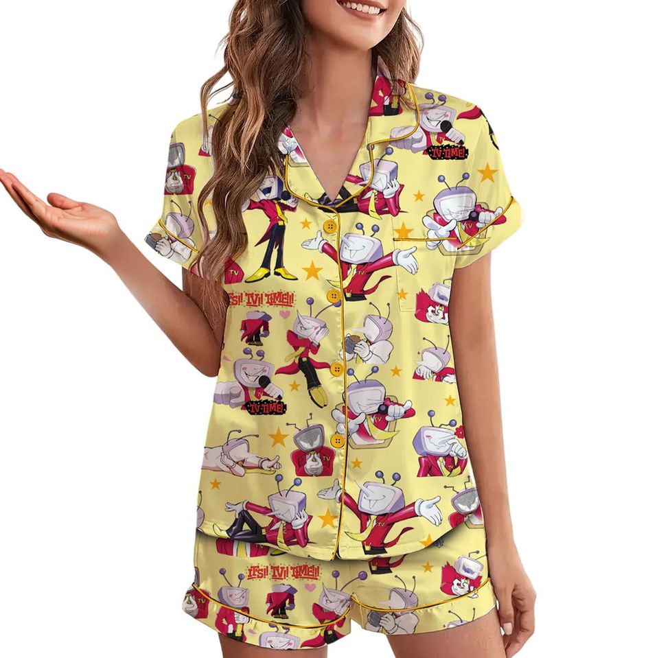 Tenna Deltarune ITS TV TIME Game Pajamas Set Short