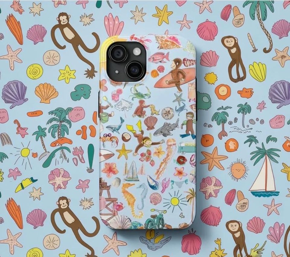 Curious George Beach Style Case – Tough Protective Cover with Monkey Graphic