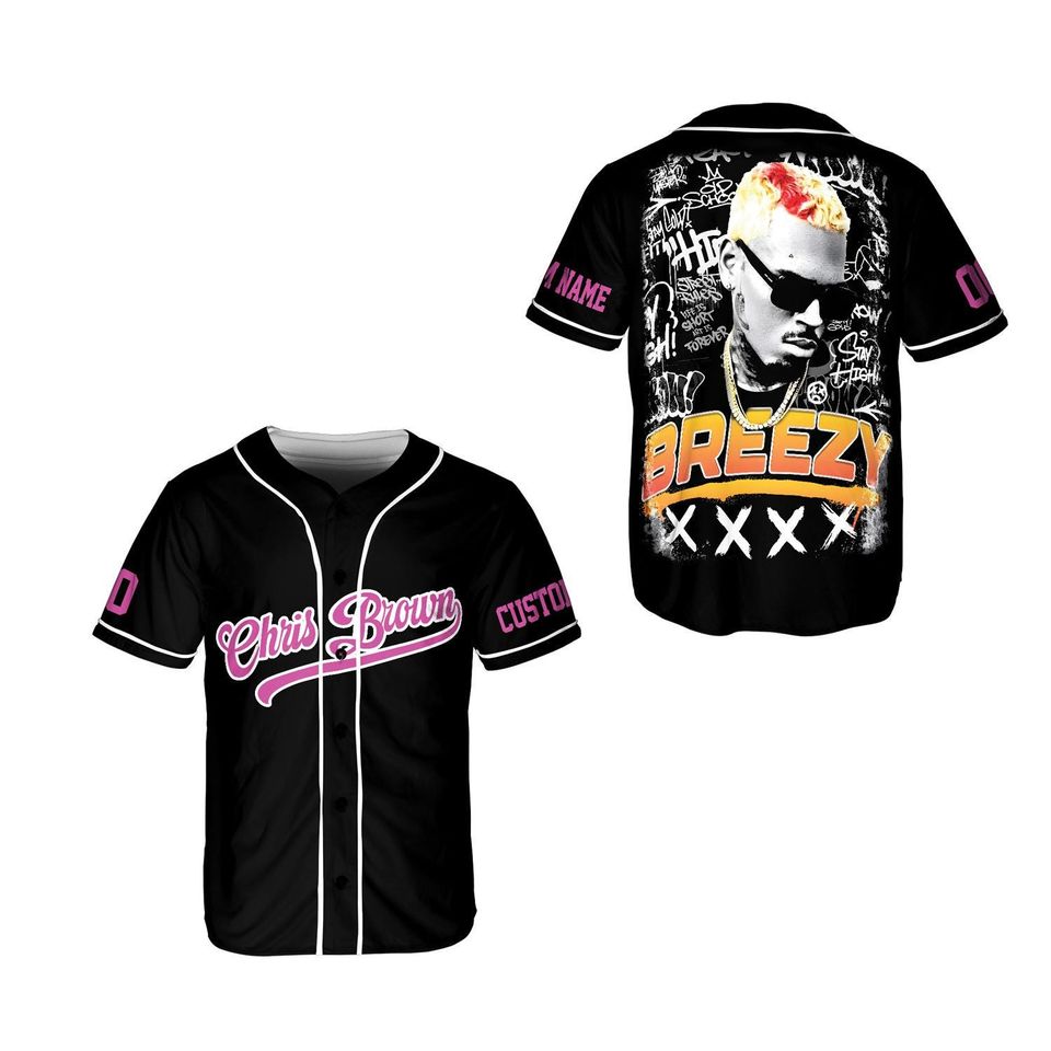 Personalized Chris Brown Tour Jersey, Breezy Bowl 2025 Baseball Shirt, Custom Fan Merch, R&B Concert Outfit, Unisex Music Jersey