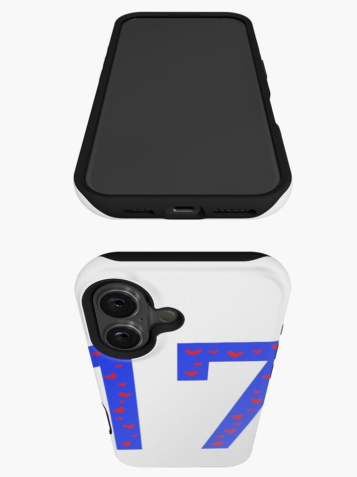 Josh Allen 17 with hearts iPhone Case, Gift For Fan