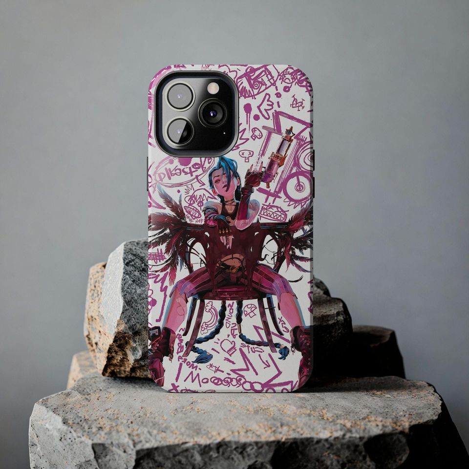 Jinx Arcane iPhone Case - Graffiti Punk Style Protective Cover