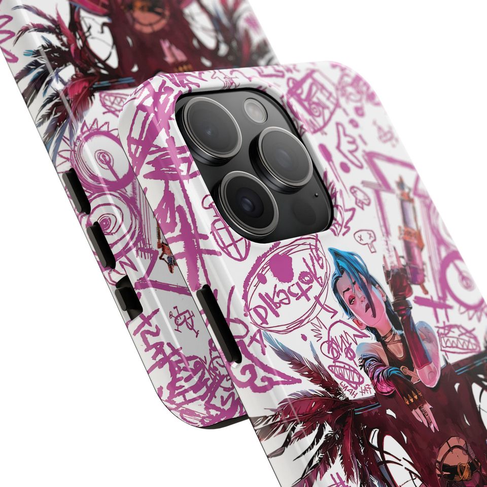 Jinx Arcane iPhone Case - Graffiti Punk Style Protective Cover