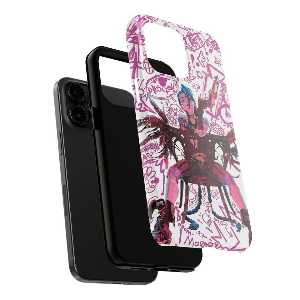Jinx Arcane iPhone Case - Graffiti Punk Style Protective Cover
