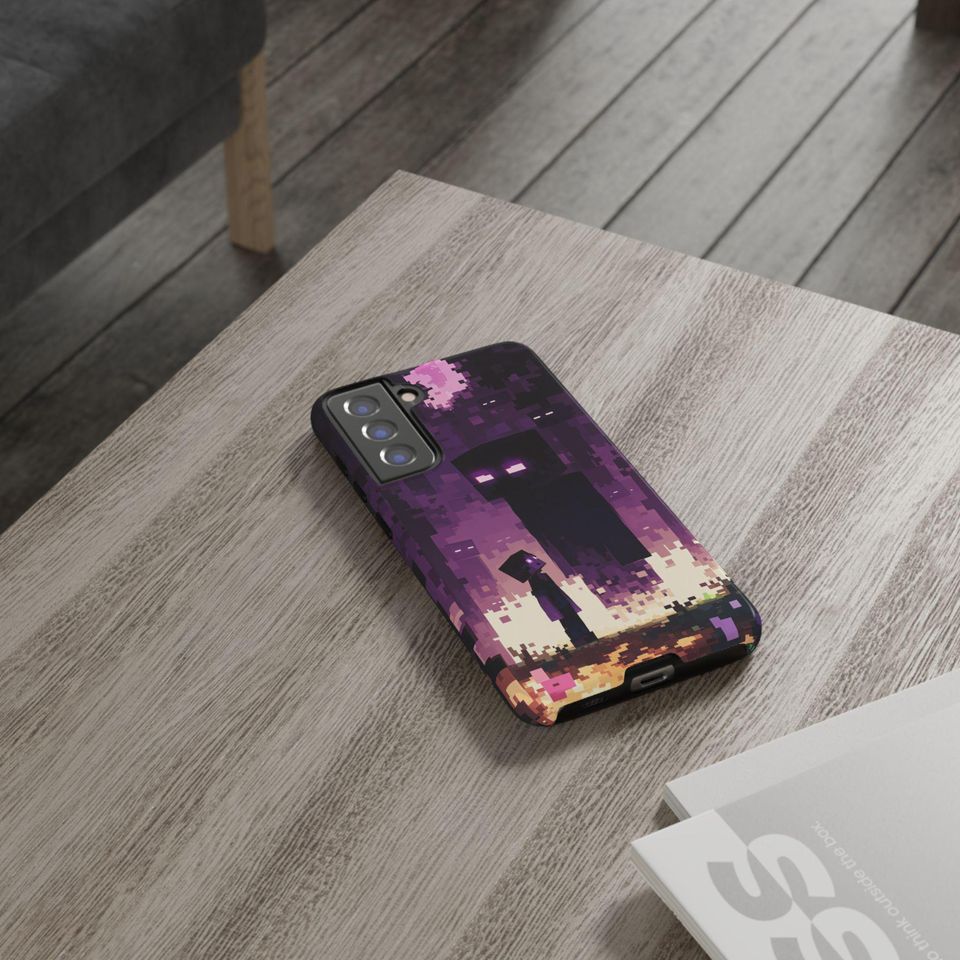 Enderman Pixel Art iPhone Flexi Case for Minecraft Game Fans