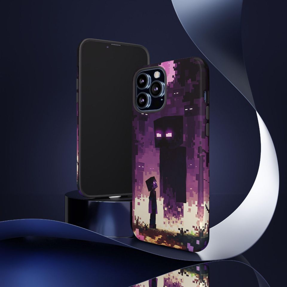 Enderman Pixel Art iPhone Flexi Case for Minecraft Game Fans
