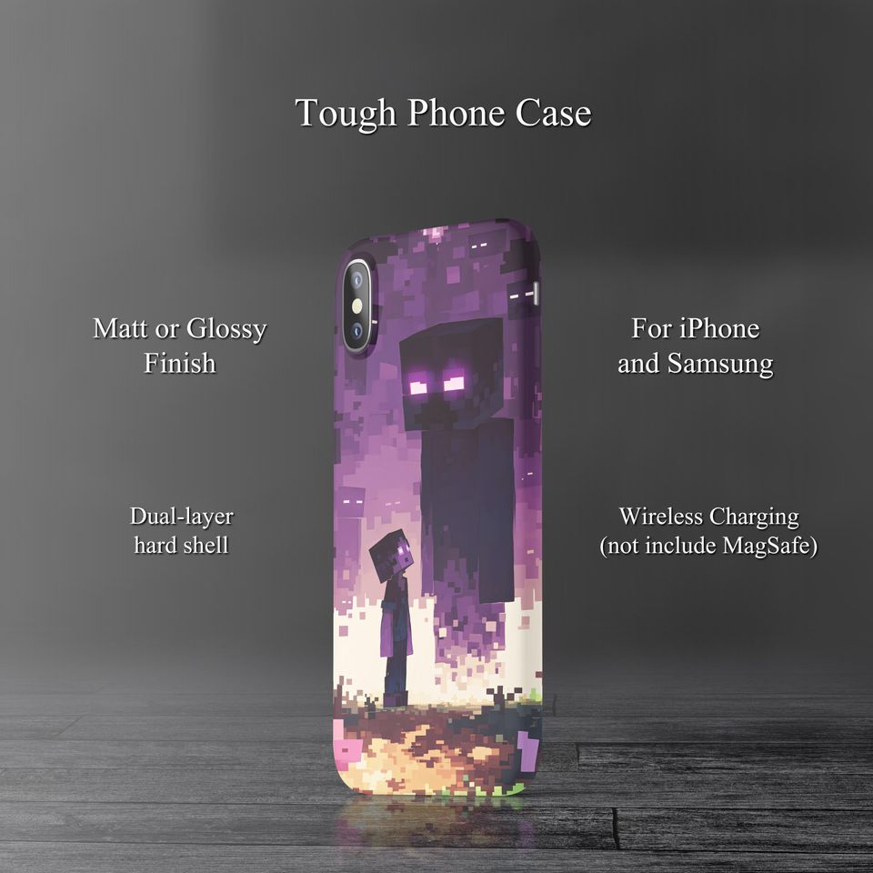 Enderman Pixel Art iPhone Flexi Case for Minecraft Game Fans