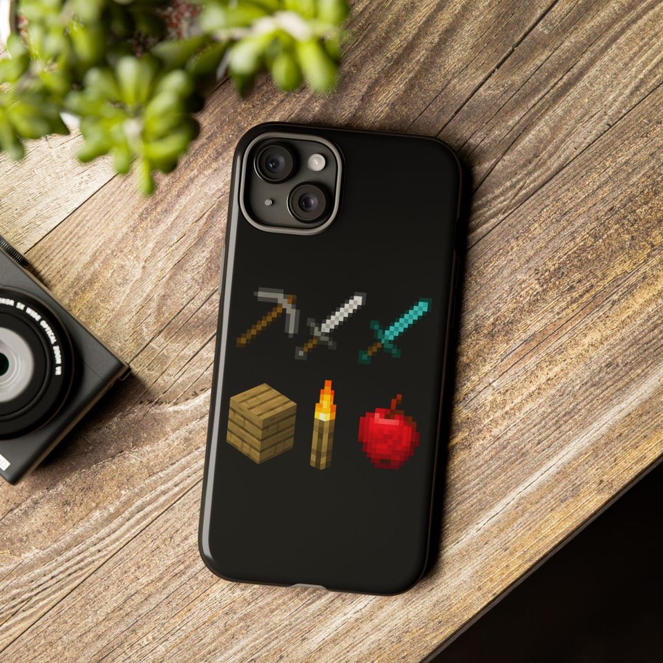 Pixel Art iPhone Tough Case Inspired by Minecraft for iPhone