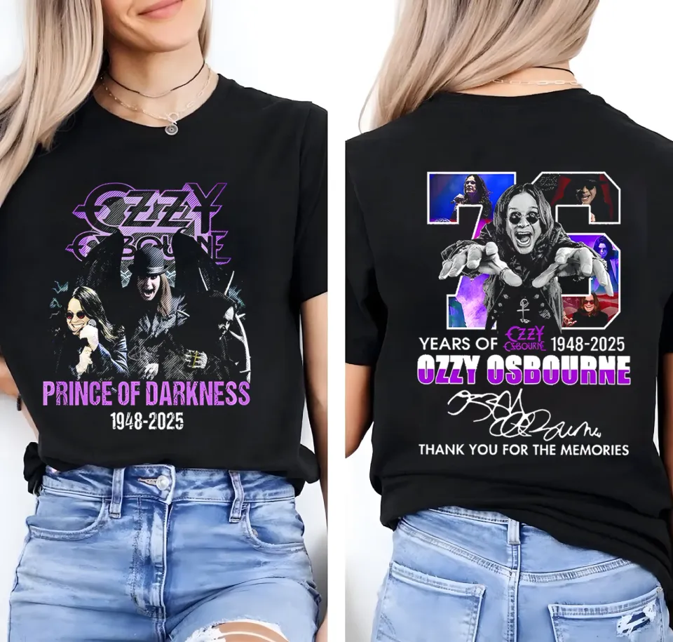 Ozzy Osbourne Years 1948-2025 Double Sided T-Shirt