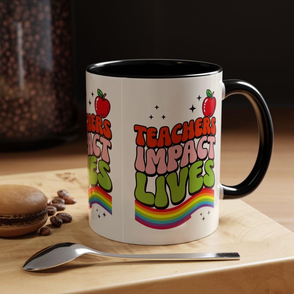 Rainbow Teacher Coffee Mug  Fun Gift for Educators, Teacher Appreciation, Back to School, Classroom Decor, Mug