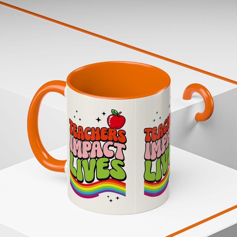 Rainbow Teacher Coffee Mug  Fun Gift for Educators, Teacher Appreciation, Back to School, Classroom Decor, Mug