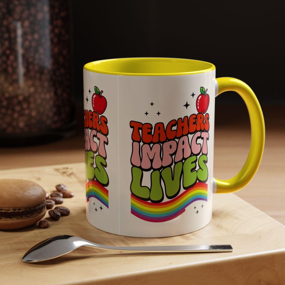 Rainbow Teacher Coffee Mug  Fun Gift for Educators, Teacher Appreciation, Back to School, Classroom Decor, Mug