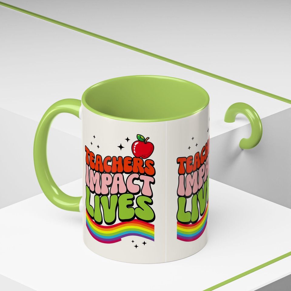 Rainbow Teacher Coffee Mug  Fun Gift for Educators, Teacher Appreciation, Back to School, Classroom Decor, Mug