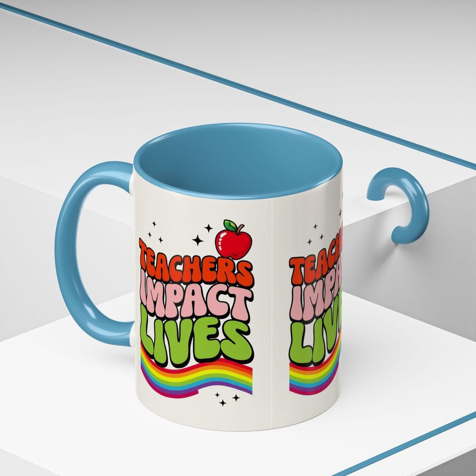 Rainbow Teacher Coffee Mug  Fun Gift for Educators, Teacher Appreciation, Back to School, Classroom Decor, Mug