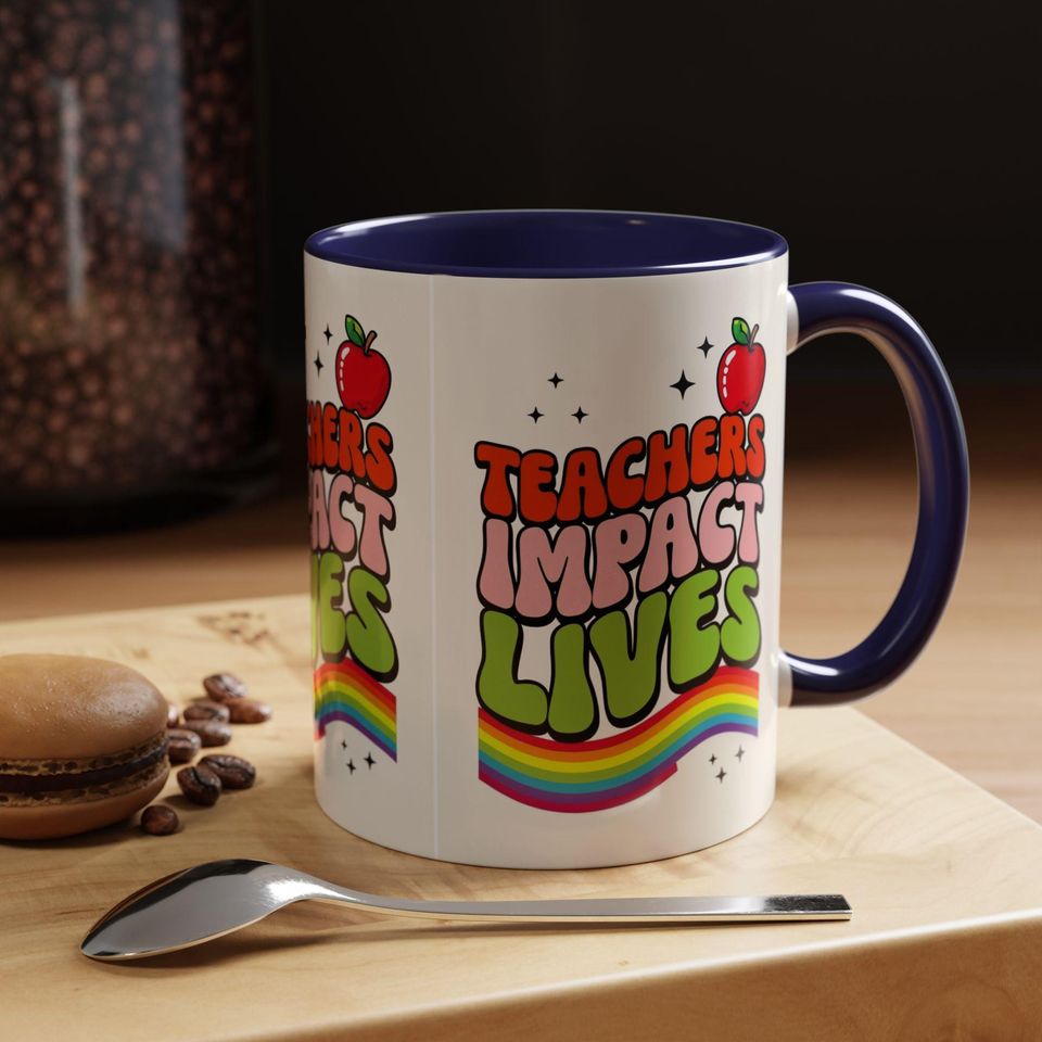 Rainbow Teacher Coffee Mug  Fun Gift for Educators, Teacher Appreciation, Back to School, Classroom Decor, Mug