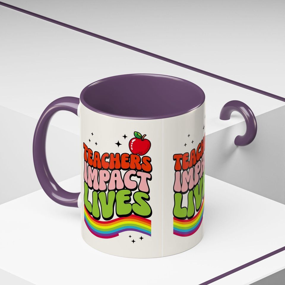 Rainbow Teacher Coffee Mug  Fun Gift for Educators, Teacher Appreciation, Back to School, Classroom Decor, Mug